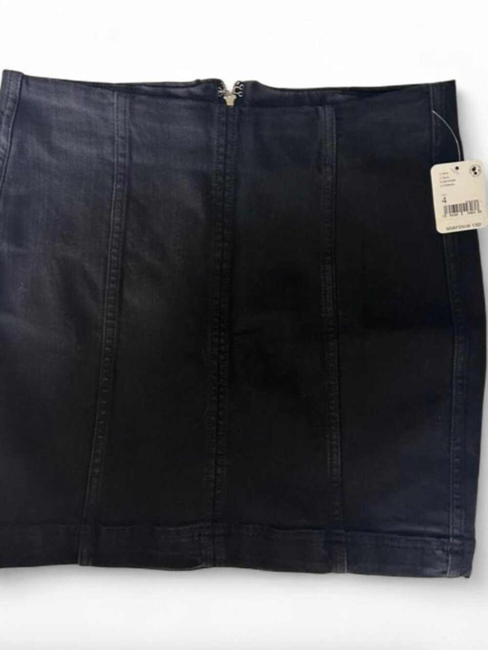 Free People Black Denim mini skirt with zipper detail Size S / 4